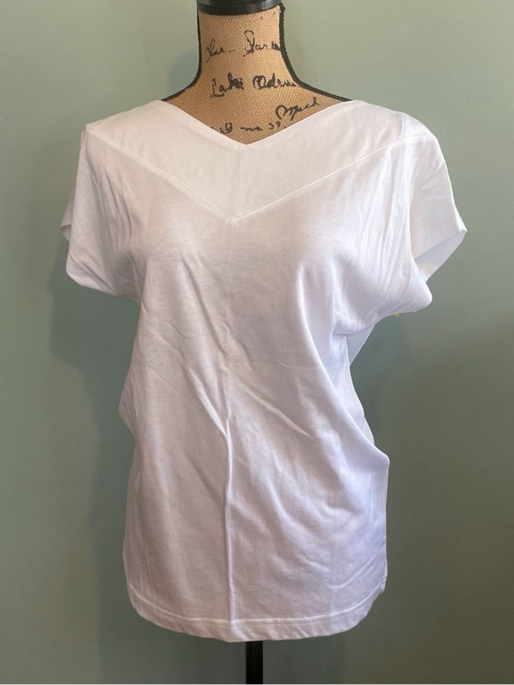 Classic White Short Sleeve V-Notch Tee